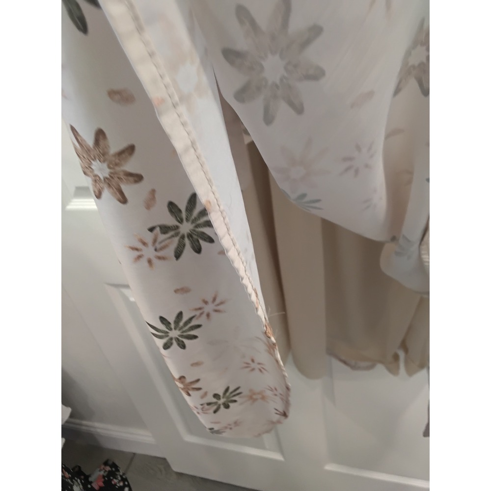 Polagram Floral Smocked Midi Dress Womens 3XL Cream Long Sleeve Cottagecore - Picture 3 of 9